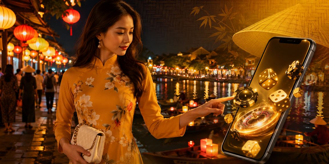 Giao diện ứng dụng di động 1452 với hình ảnh vùng Hội An