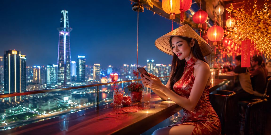 Cảnh người chơi casino tại Việt Nam trong sòng bài trực tuyến